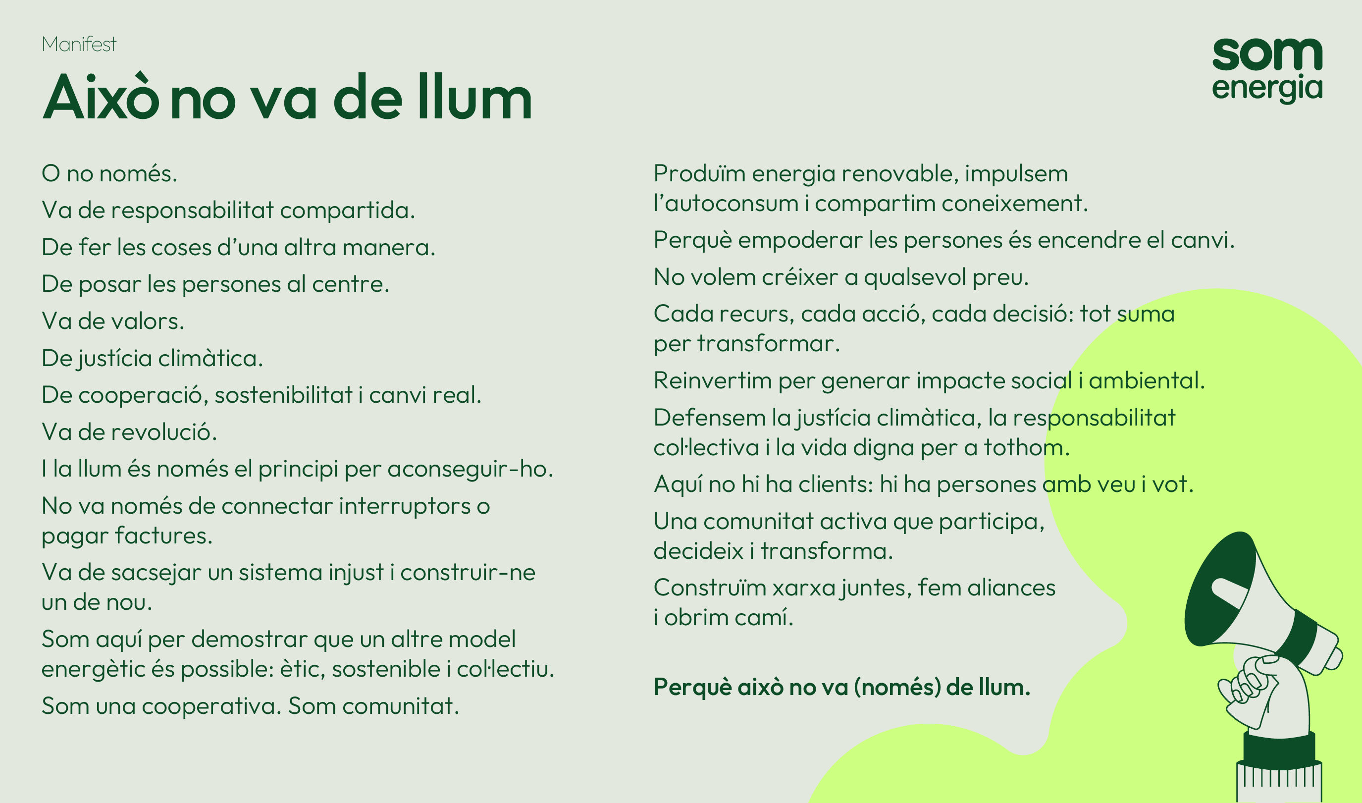 Imatge amb el manifest de Som Energia