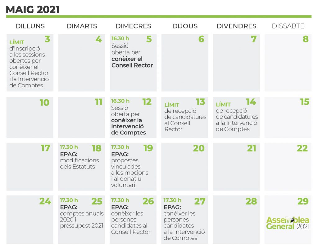 Calendari EPAGs