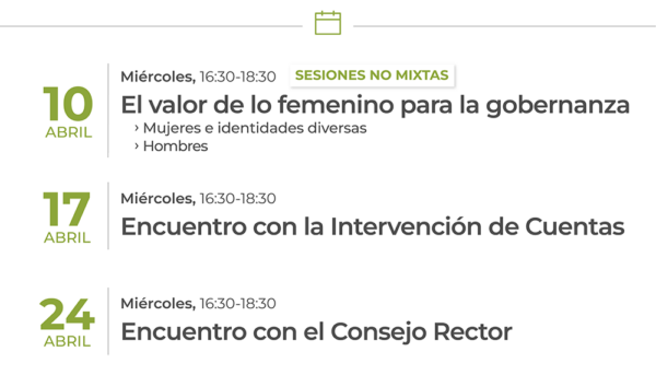 agenda de las formaciones