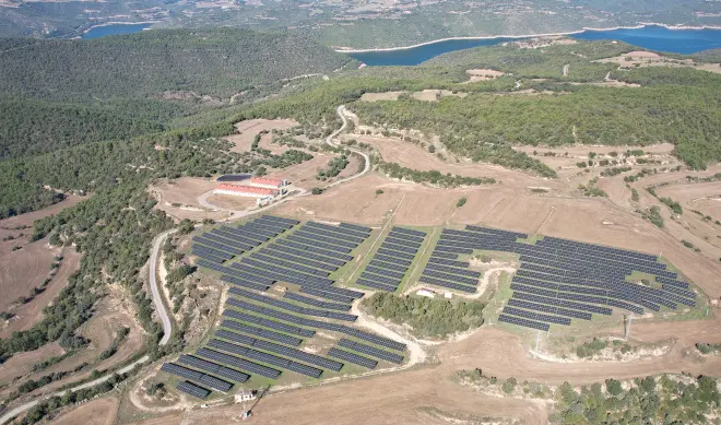 Vista aèria de la planta Mas Pinós a Tiurana (Lleida)