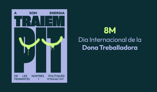 Cartell del 8M Dia Internacional de la Dona Treballadora a Som Energia