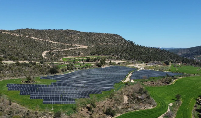 Fotografía de una planta fotovoltaica.